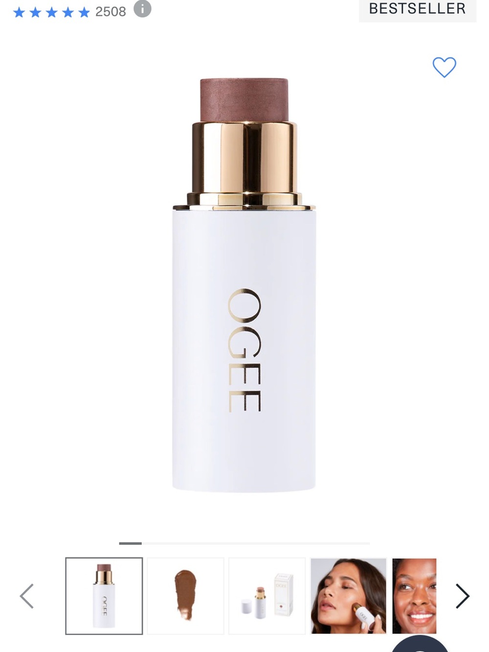 Ogee Hydraganics Sculpted Face Stick — Copper